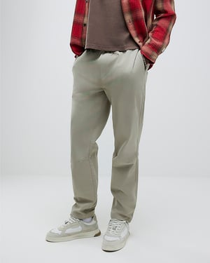 River Island Mens Joggers Beige Pull On Straight Leg