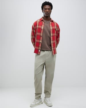 River Island Mens Joggers Beige Pull On Straight Leg