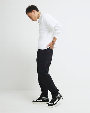 River Island Mens Joggers Black Regular Fit Pull On