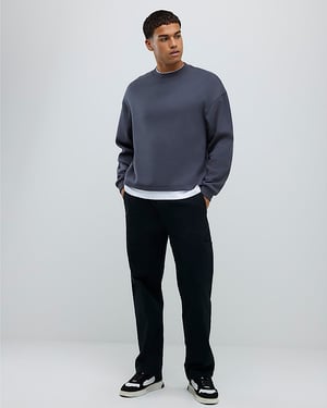 River Island Mens Trousers Black Loose Fit Pull On