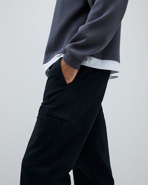 River Island Mens Trousers Black Loose Fit Pull On