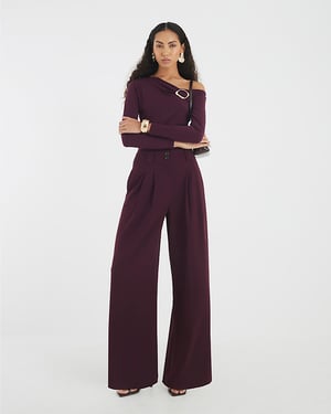 River Island Womens Tailored Trousers Red Wide Leg