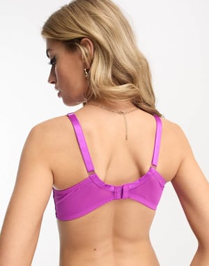 Ann Summers Fuller Bust Kiss Me Quick läppar broderad icke vadderad balkongbh i rosa