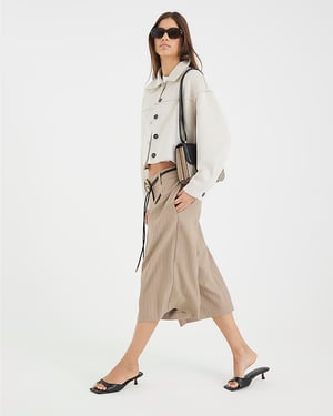 River Island Womens Overshirt Stone Faux Suede