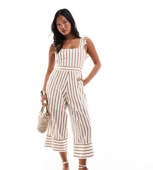 Vila Petite jumpsuit med knytning i ryggen i kryddrandig