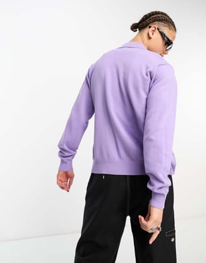 Obey toten zip cardigan i lila