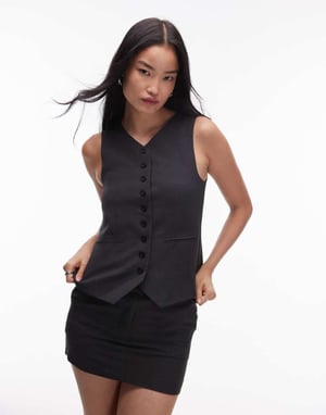 Topshop skräddarsydd minikjol i kolgrå