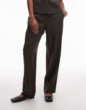 Topshop koord pinstripe jogger i kaki BRUN