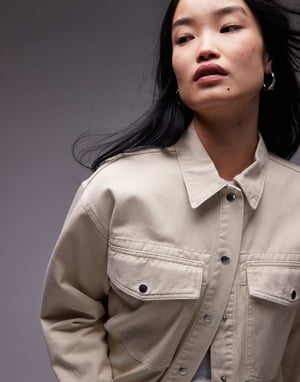 Topshop bomullsjacka i smörmjölk