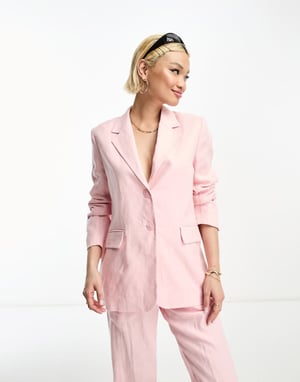 & Other Stories samordnad linneblazer i rosa