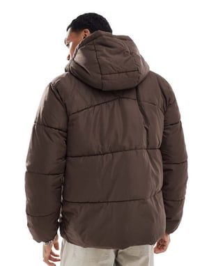 ONLY & SONS oversized huvjacka i brun färg