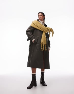Topshop 2i1-liner trench coat i mörkgrön