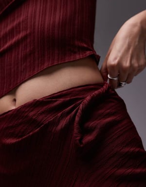 Topshop koord twist maxikjol i bordeaux