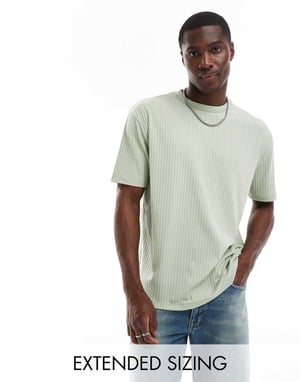 ASOS DESIGN avslappnad ribbtröja i salvia
