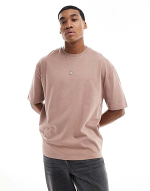 ASOS DESIGN tung oversized t-shirt i brunt