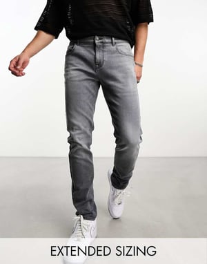 ASOS DESIGN skinny jeans i tvättad svart