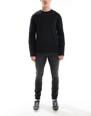 ONLY & SONS skinny fit jeans i tvättad svart