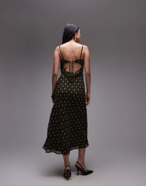 Topshop volangspetsklänning i vintageblommönster