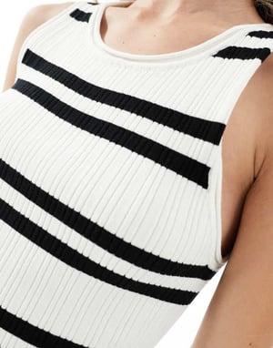 ASOS DESIGN stickad tank midaxi klänning i randig mönster