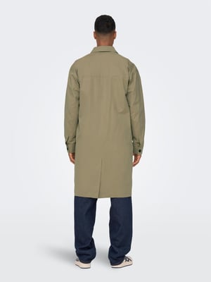 Only & Sons Men's Long Trench Coat