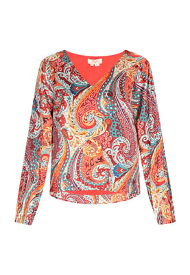 usha Blouse Dames Oranje Veelkleurig