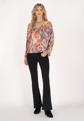 usha Blouse Dames Oranje Veelkleurig
