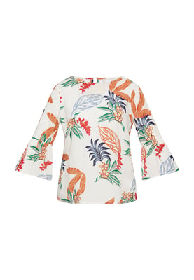 usha Blouse shirt qisha Dames Wol Wit Veelkleurig