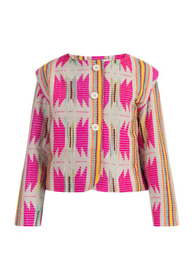 IZIA Jas Meisje Roze Inca-patroon
