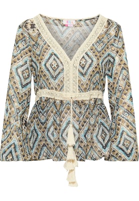 IZIA Tuniek lange mouwen Dames Blauw Goud