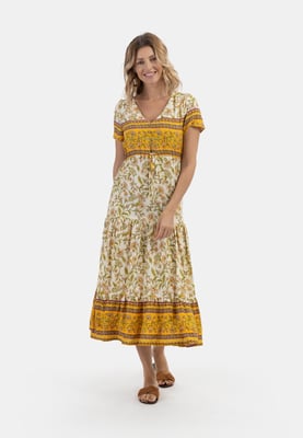 usha Zomerjurk Dames Wol Wit Veelkleurig