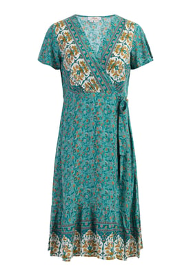 usha Zomerjurk Dames Turkoois Veelkleurig