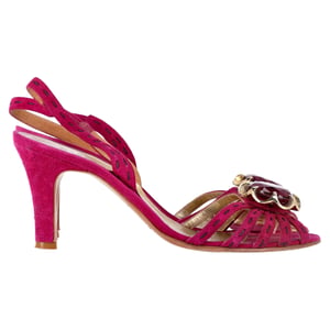 Marc Jacobs slingback sandalen in roze suède