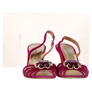 Marc Jacobs slingback sandalen in roze suède