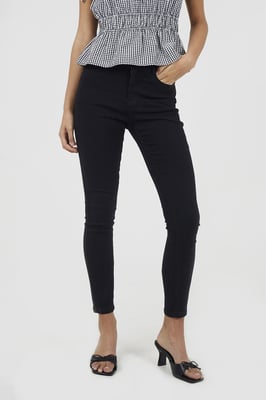 Black High Waist Skinny Jeans With Stretch