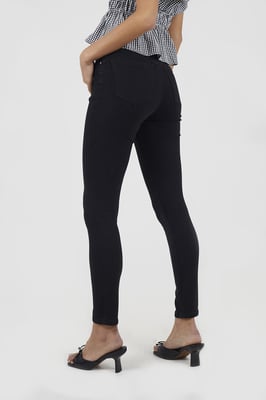 Black High Waist Skinny Jeans With Stretch