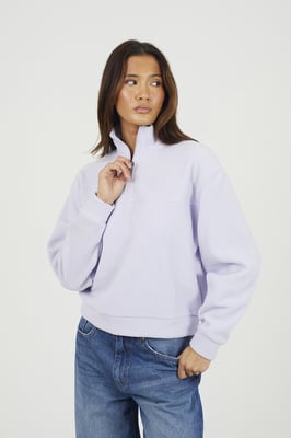 Lilac Half Zip Polar Fleece Sweatshirt