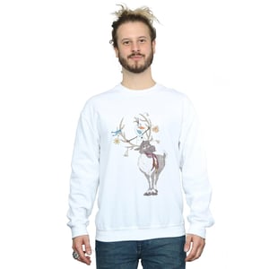 Disney Heren Frozen Sven en Olaf Kerst Ornamenten Sweatshirt (Wit)