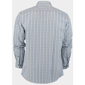 Bos Bright Blue R.b. boston casual hemd lange mouw regular fit cotton 427670/324
