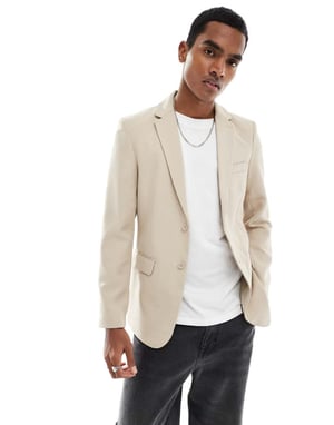ONLY & SONS slim fit kavaj i beige