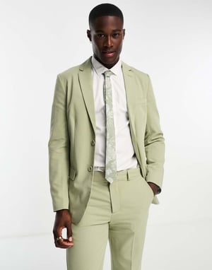 Only & Sons slim kostymjacka i dammig oliv