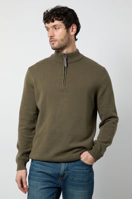 Premium Pure Cotton Half Zip Funnel Jumper