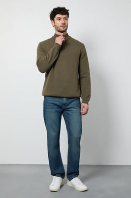 Premium Pure Cotton Half Zip Funnel Jumper
