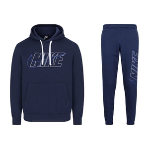 Nike Mens Navy Outline Hooded Fleece Tracksuit