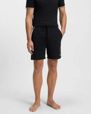 Unique with Tape Trims Pyjama Shorts in Black
