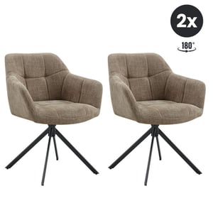 Multifurn 2x eetkamerstoel jesse stof naturel