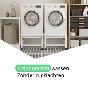 Wasophoogte Wasmachine verhoger – novapro met uittrekbaar plateau -
