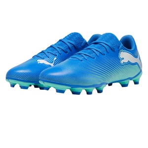 Puma Heren Future 7 Play Stevige Grond Voetbalschoenen (Blauw/Wit)