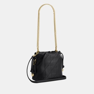 Faye Mini Drawstring Bag With Quilting