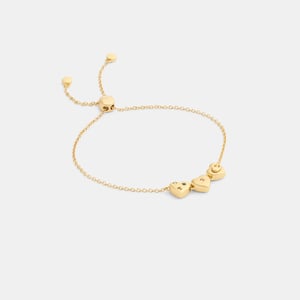 Heart Cluster Slider Bracelet