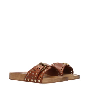 Studded Leren Slide Sandalen